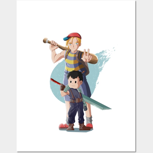 earthbound and Final Fantasy Wall Art by I_SO_ONETT